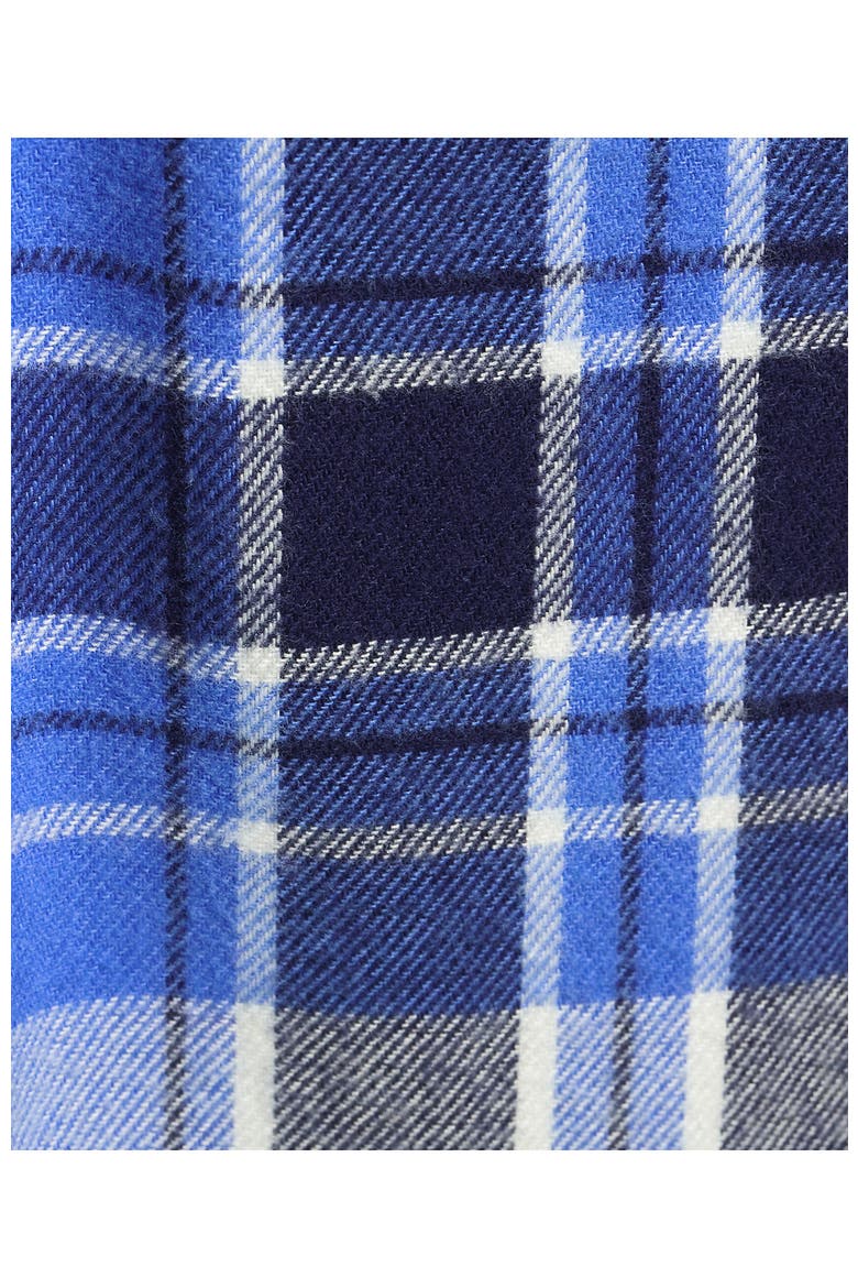 Long Sleeve Tee And Flannel Pant Sleep Set, Alternate, color, Muted Cobalt Blue Plaid