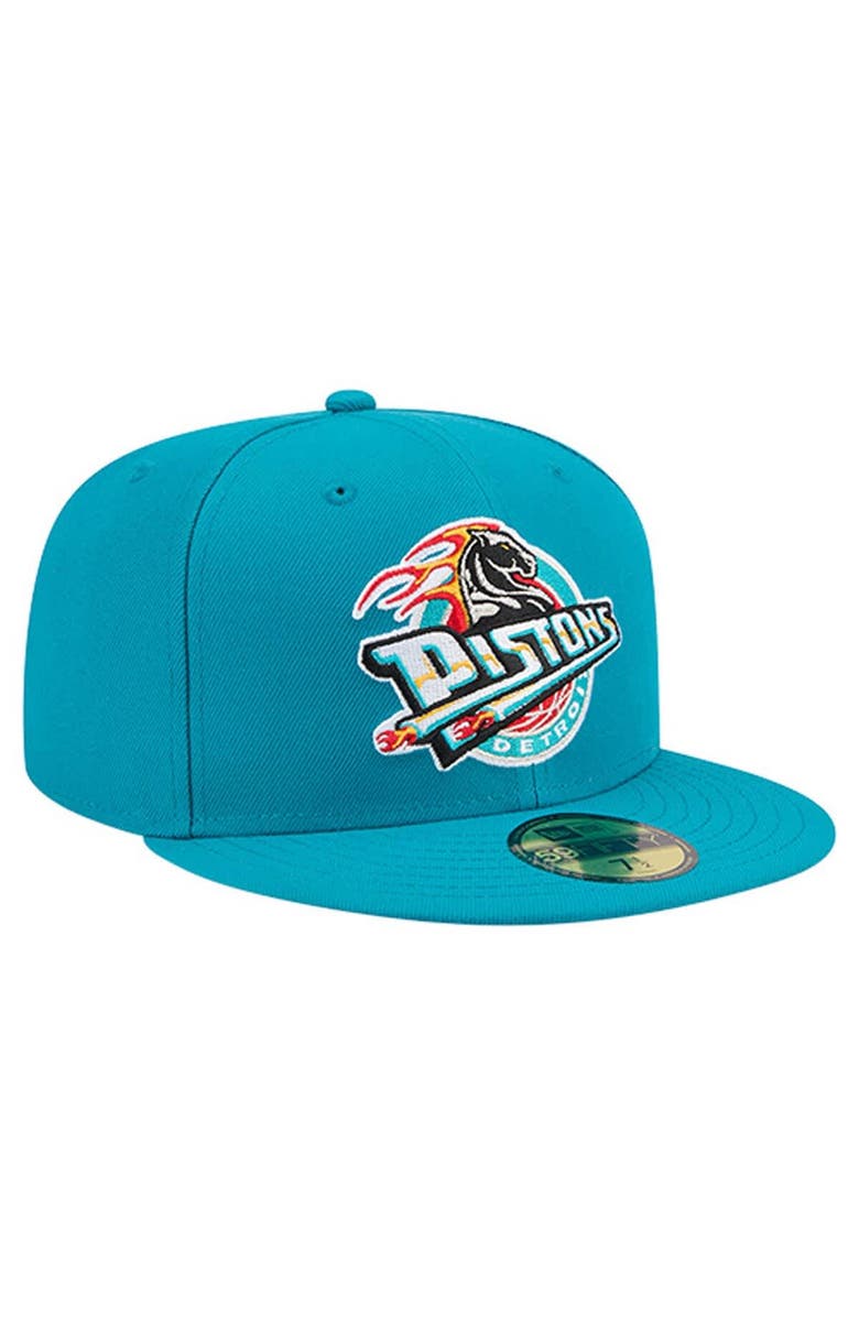 New Era Men's New Era  Teal Detroit Pistons Core Logo 59FIFTY Fitted Hat, Alternate, color, Teal