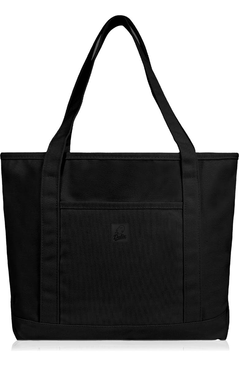 Dalix Ghost 20" Go-To Canvas Tote Bag, Alternate, color, Black