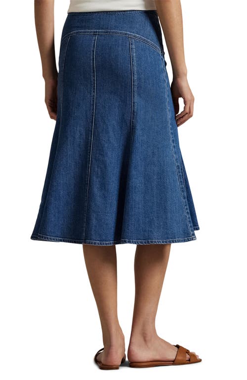 Shop Polo Ralph Lauren Denim Paneled A-line Skirt In Bostwich Wash