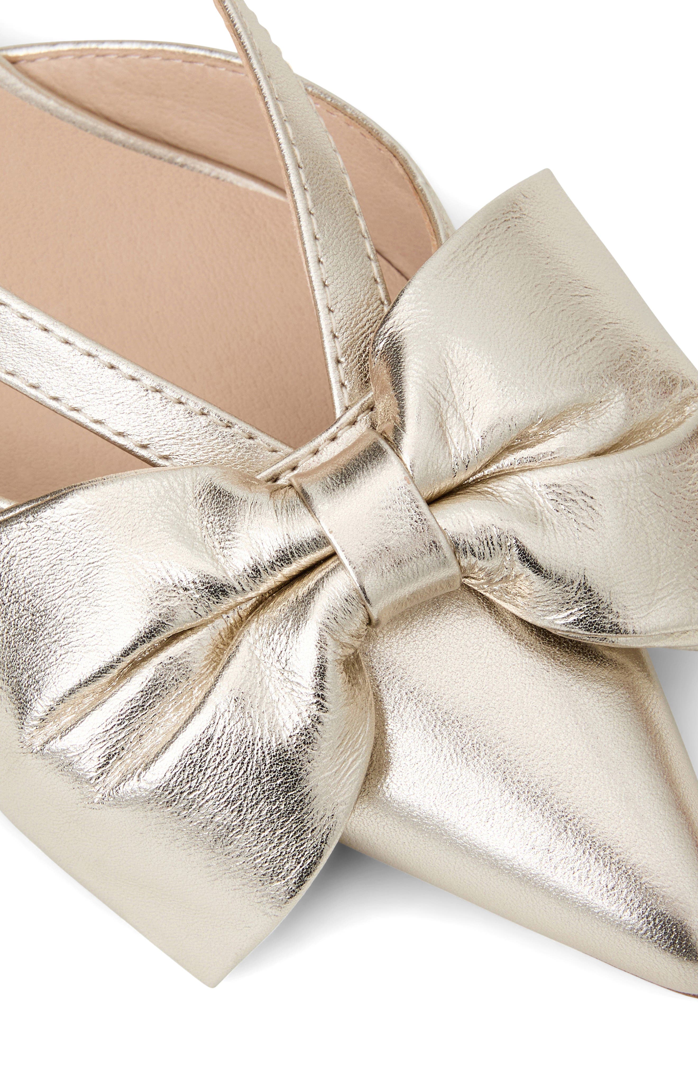 Jack Rogers Cynthia Bow Pointed Toe Mule, Alternate, color, Jacks Platinum