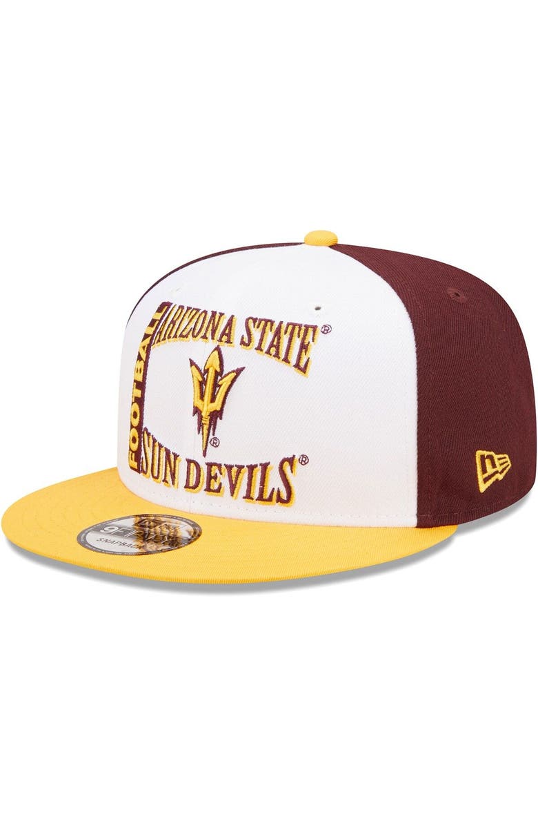 New Era Men's New Era White/Maroon Arizona State Sun Devils Retro Sport 9FIFTY Snapback Hat, Main, color, Maroon