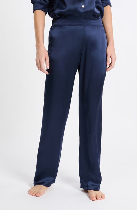 Pearly Silk Straight Leg Pajama Pants