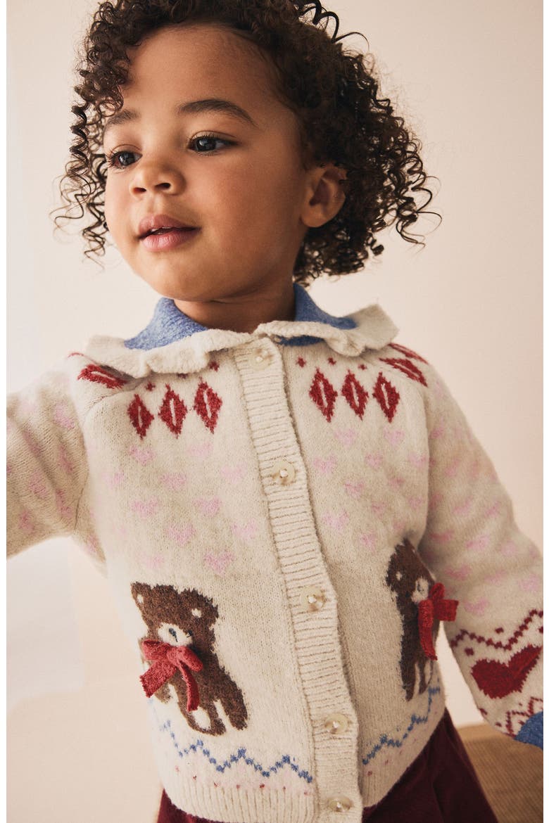 Kids' Teddy Bear Cardigan, Alternate, color, NEUTRAL