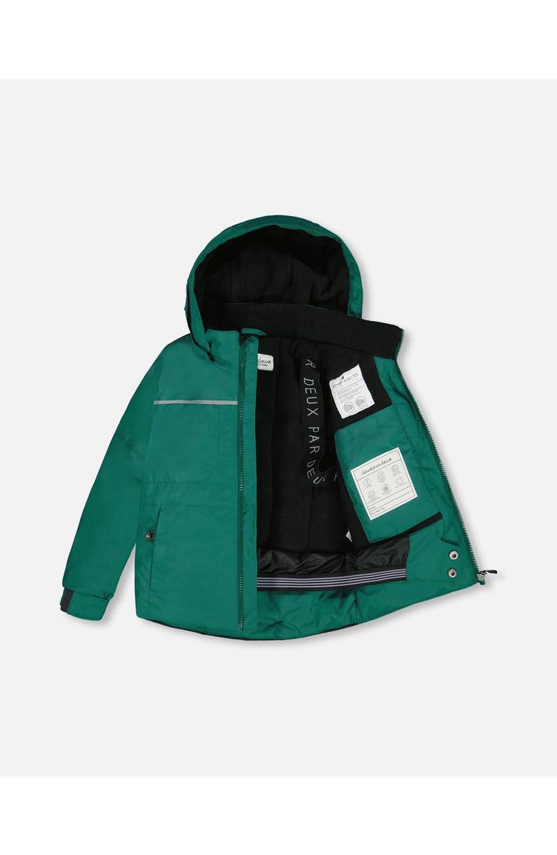 Deux par Deux Boy's Two Piece Snowsuit Forest Green Printed Glaciers, Alternate, color,