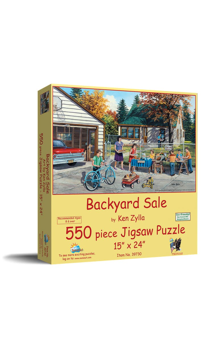 Sunsout Backyard Sale 550 piece Jigsaw Puzzle for Adults, Main, color, Multicolor