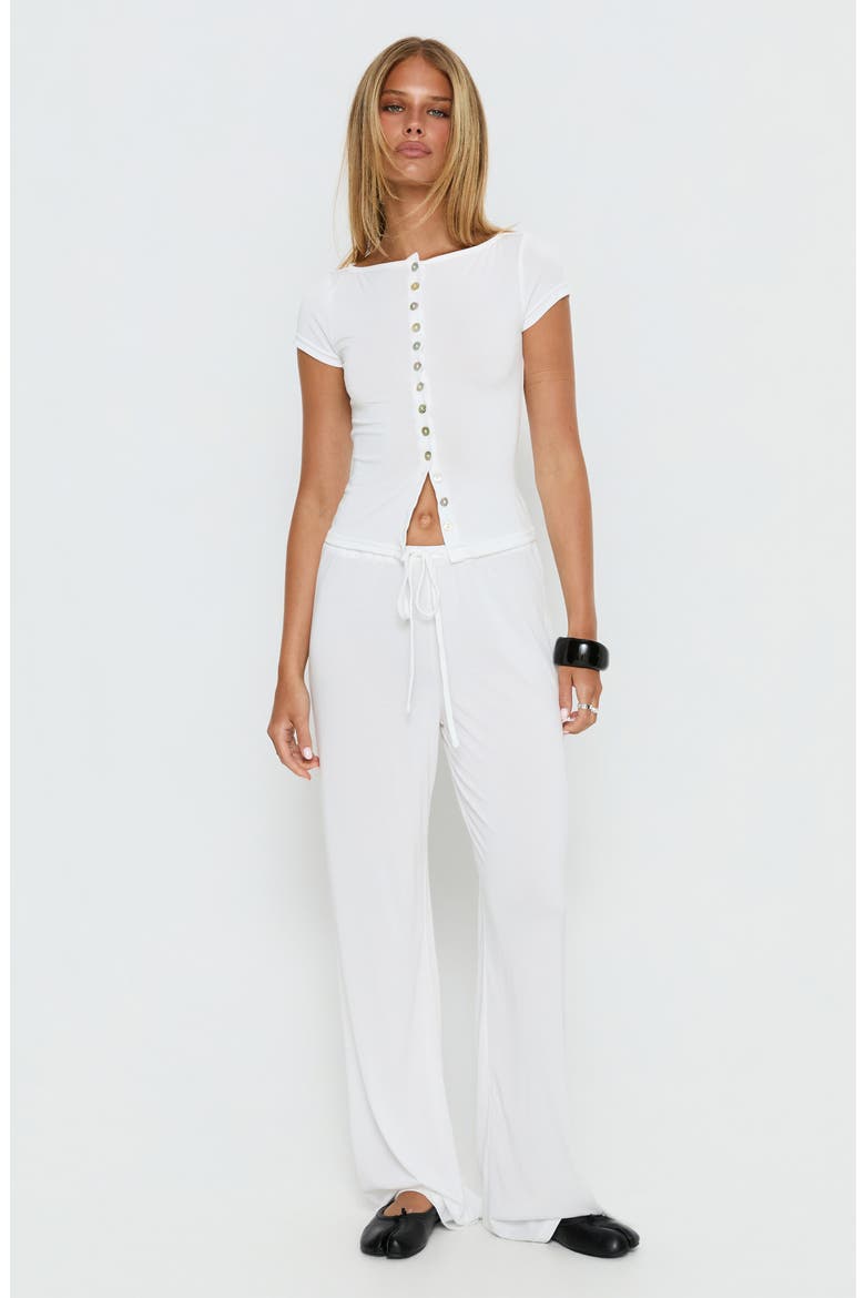 Gavrielle Pull-On Straight Leg Jersey Pants, Alternate, color, WHITE