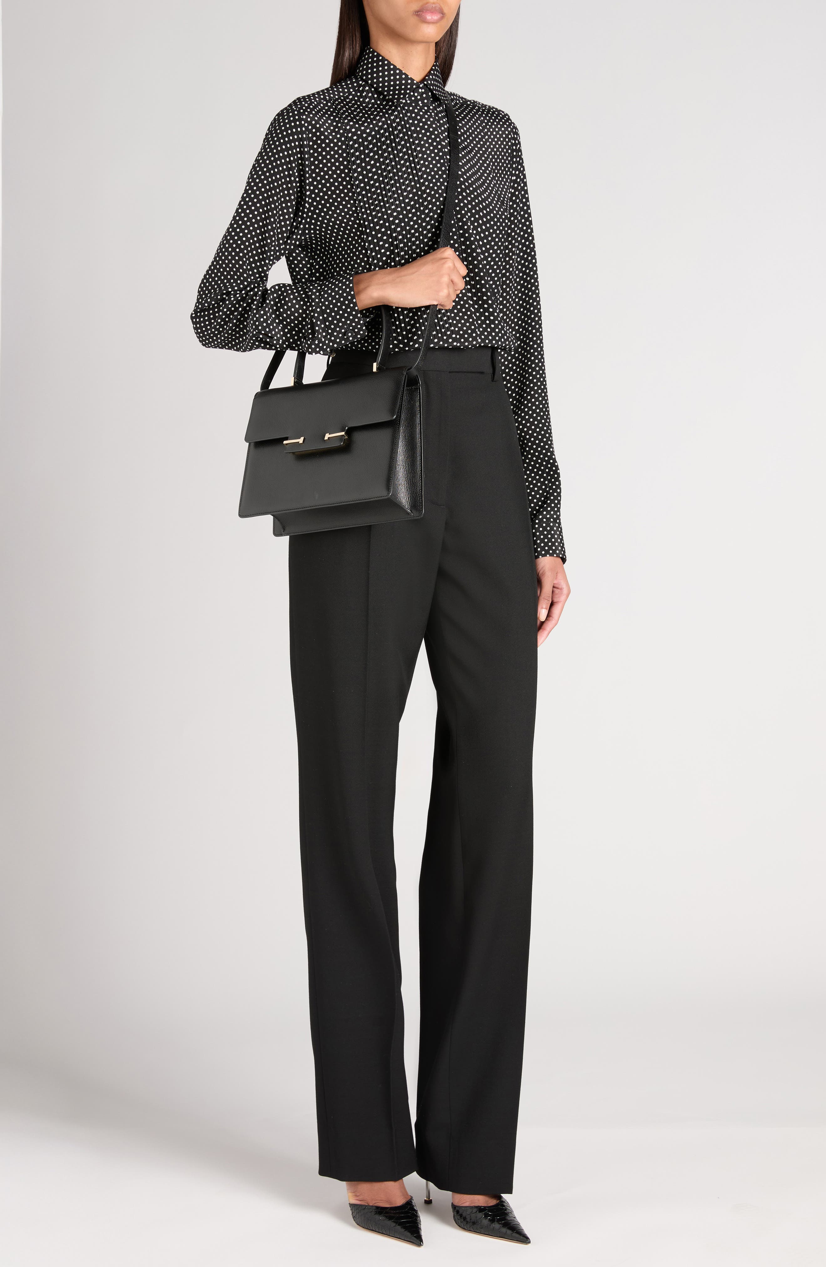 Mini Dot Pintuck Crepe Shirt - image 2
