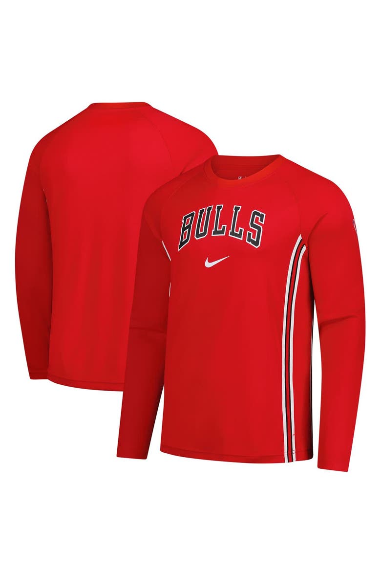 Men's Nike Red Chicago Bulls 2025/26 Authentic Pre-Game Legend Dri-FIT Long Sleeve Shooting Shirt, Main, color, Red