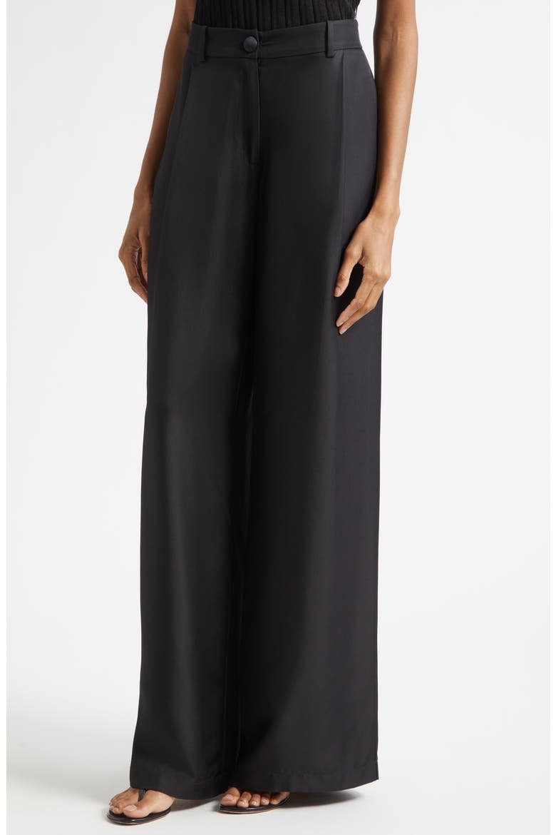 Solara Pleat Front Wide Leg Pants, Alternate, color, JET