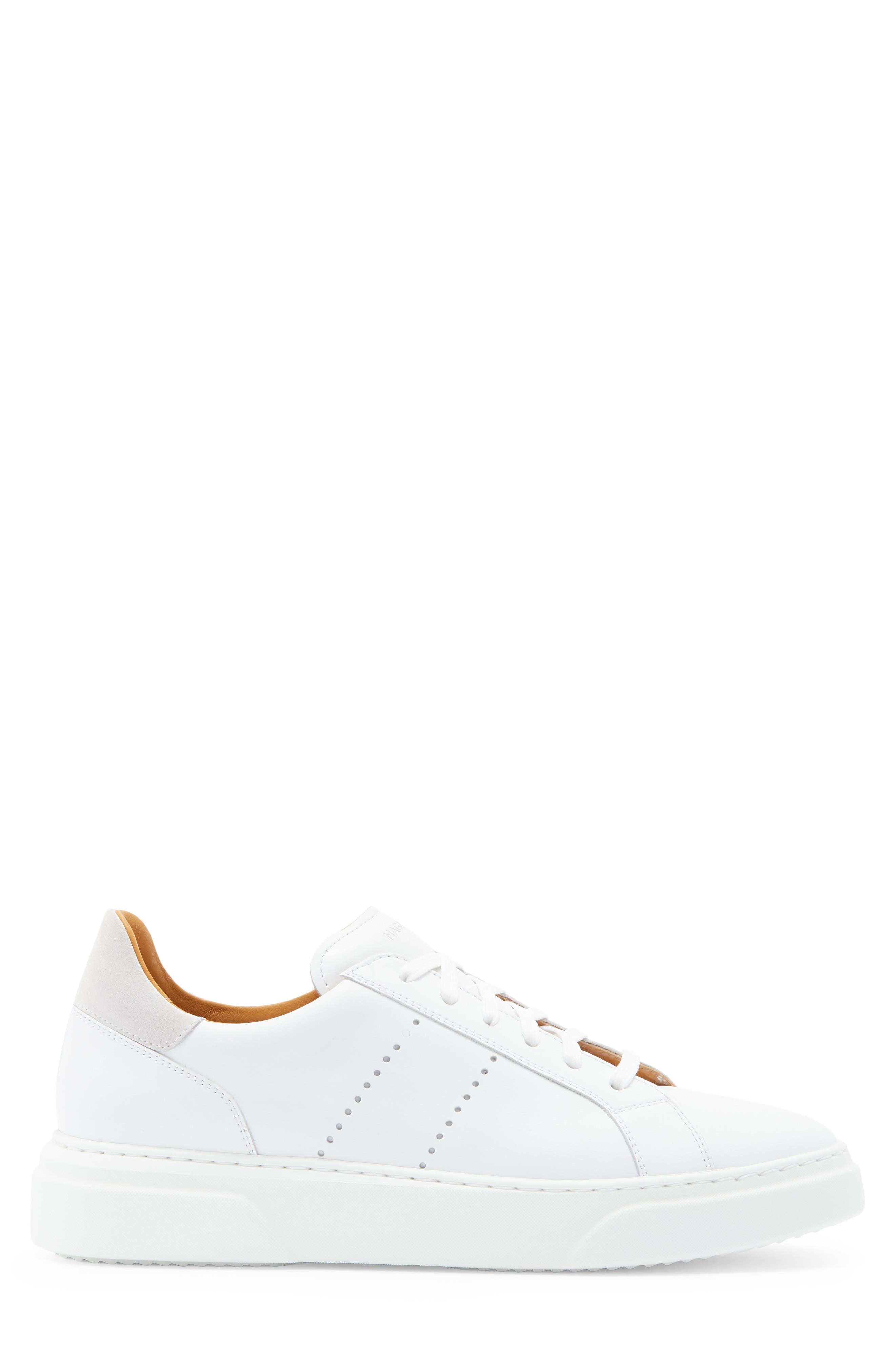 Magnanni Muro Sneaker, Alternate, color, White / White Suede
