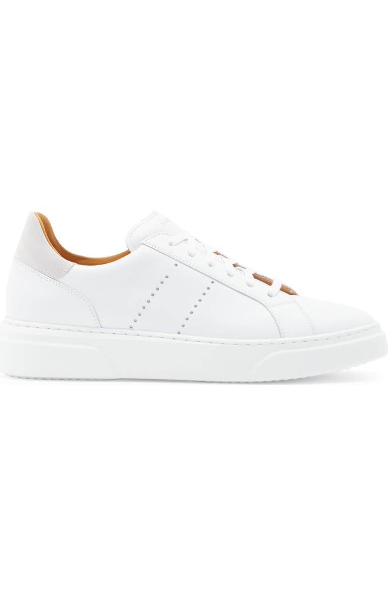 Magnanni Muro Sneaker, Alternate, color, White / White Suede