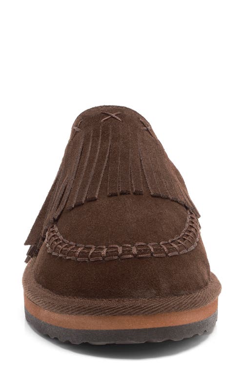 Free People Fallon Fringe Faux Fur Mule Slipper In Brown