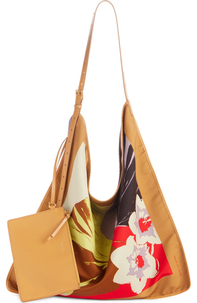 Dries Van Noten Floral Print Canvas Tote, Alternate, color,