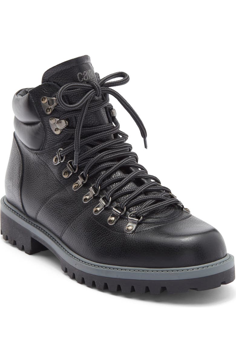 Roberto Cavalli Braises Hiking Boot, Main, color, Leather Black