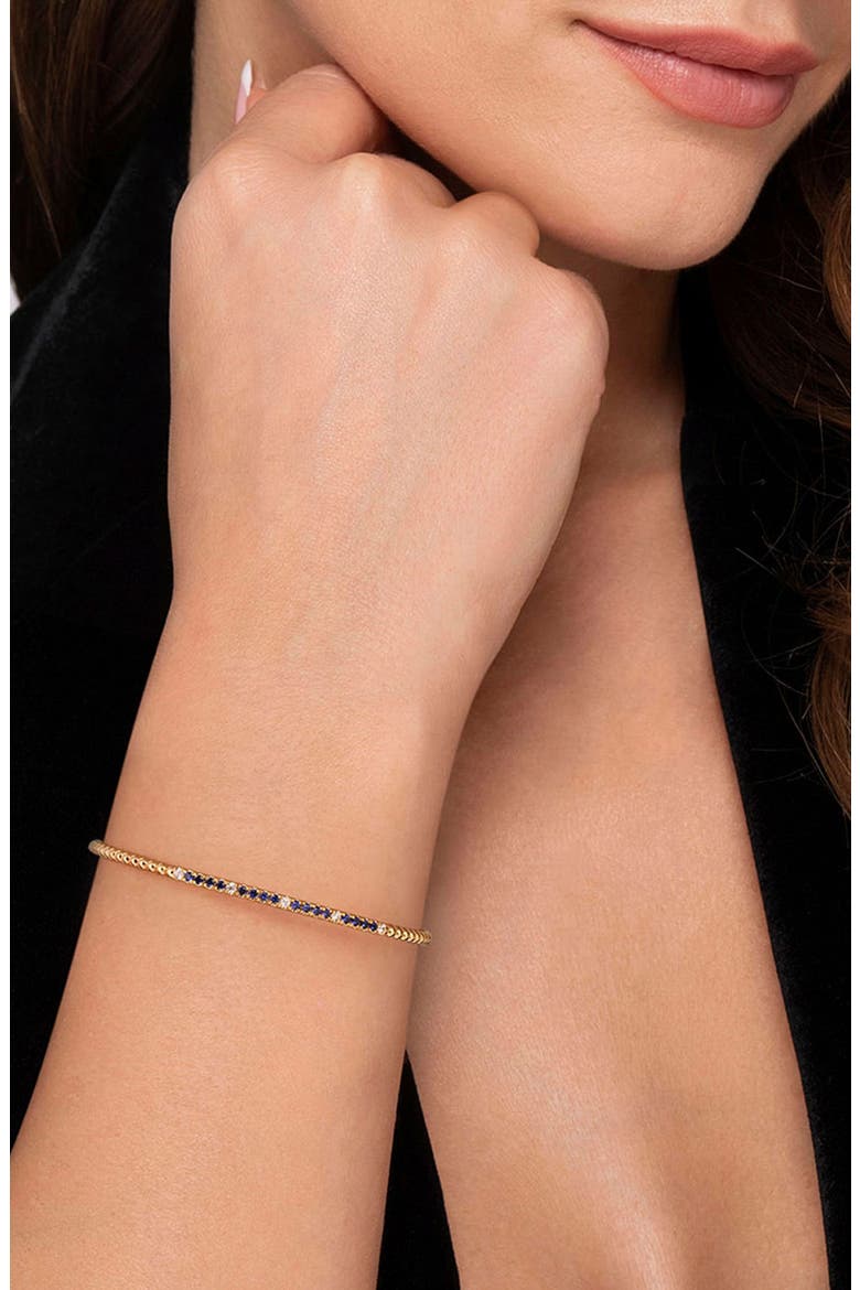 Bujukan Sapphire & Diamond Beaded Cuff Bracelet, Alternate, color, GOLD
