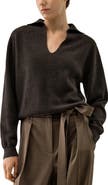 Lilysilk Women's Ribbed Cashmere Polo Sweater