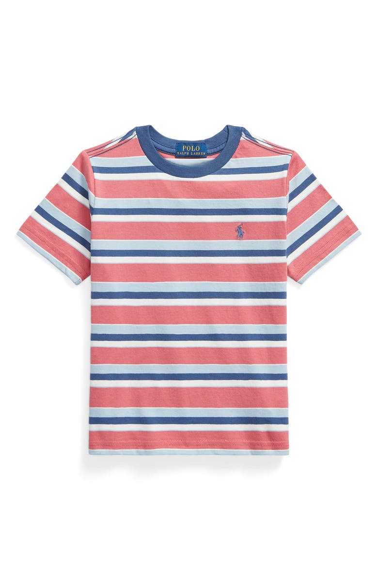 Polo Ralph Lauren Kids' Stripe Cotton T-Shirt, Main, color, Adirondack Berry Multi