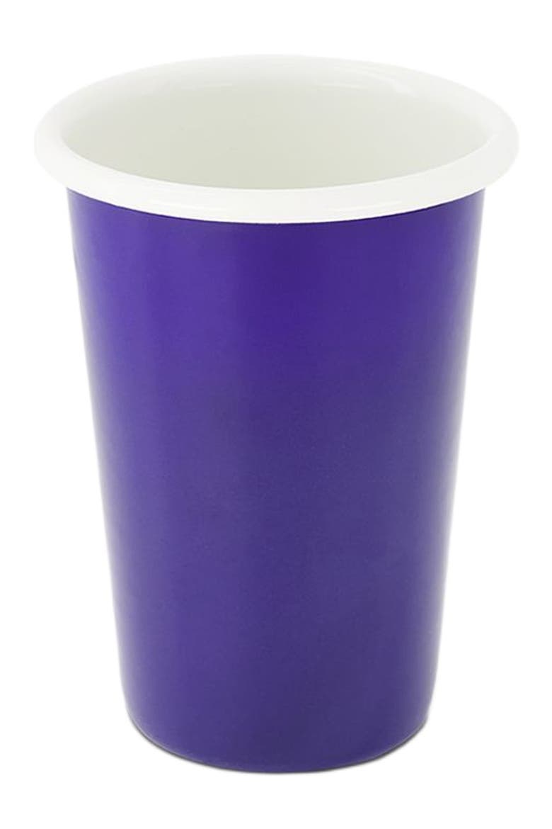 Two Tone Large Enamel Tumbler - Set of 4, Alternate, color, Royal Blue & Ivory