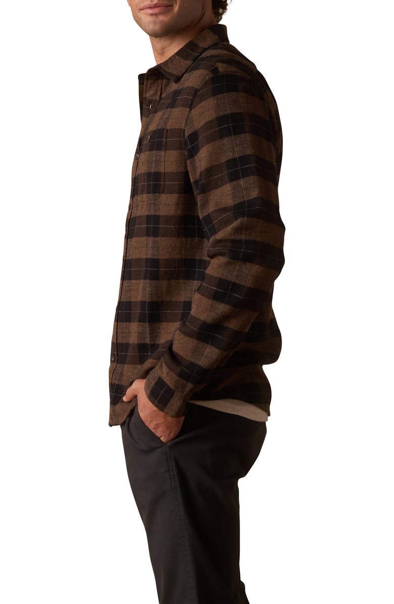 The Normal Brand Hudson Flannel Button-Up Shirt, Alternate, color, Dark Brown Plaid