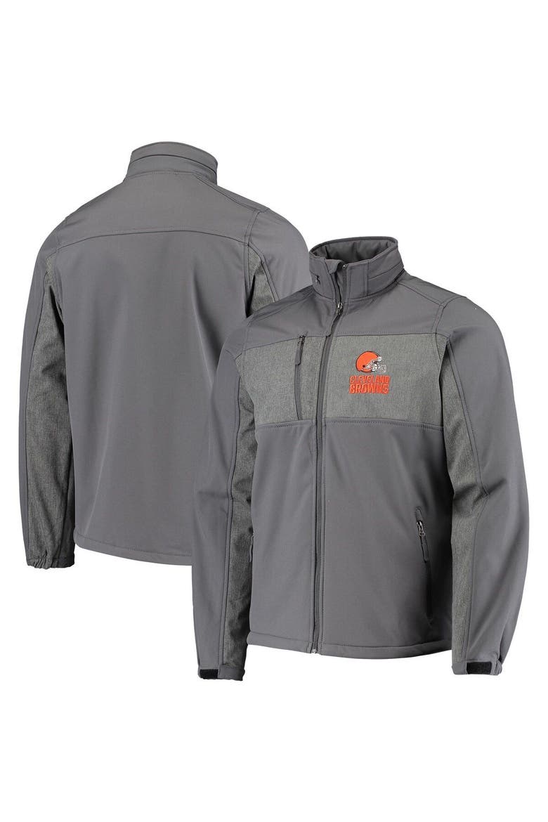 Men's Dunbrooke Graphite Cleveland Browns Circle Zephyr Softshell Full-Zip Jacket, Main, color, Graphite