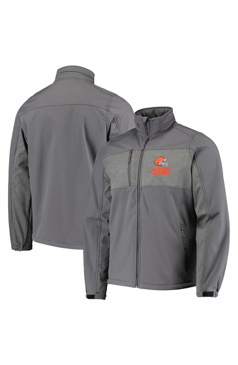DUNBROOKE Men's Dunbrooke Graphite Cleveland Browns Circle Zephyr Softshell Full-Zip Jacket, Main, color, Graphite