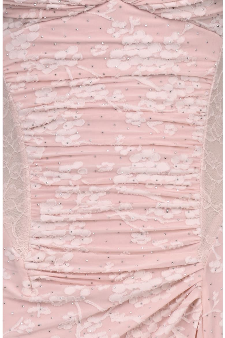 Sabrine Lace Trim Corset Gown, Alternate, color, BLUSH