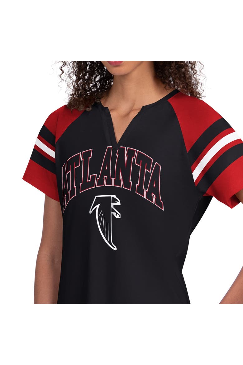Women's Starter  Black Atlanta Falcons Game On Notch Neck Raglan T-Shirt, Alternate, color, Black