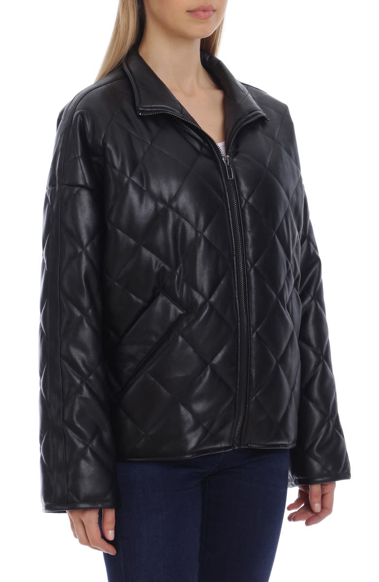 Avec Les Filles Quilted Faux Leather Jacket, Alternate, color,