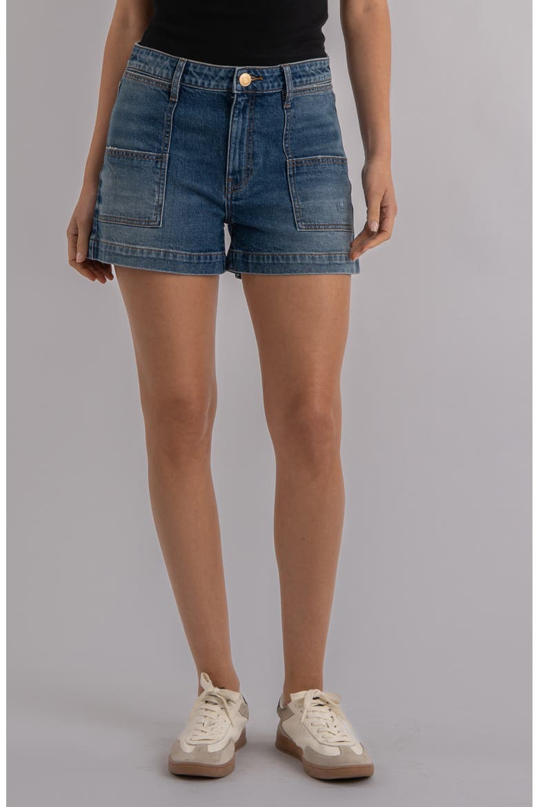Jane High Waist Denim Shorts, Main, color, TRUE BLUE