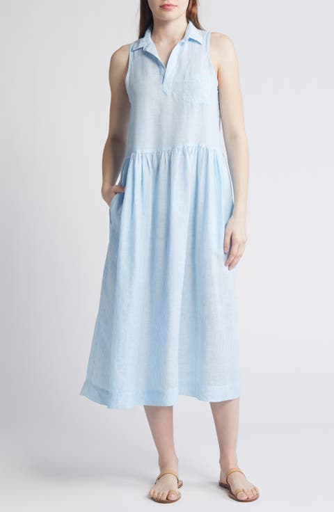Daphne Linen Maxi Shirtdress