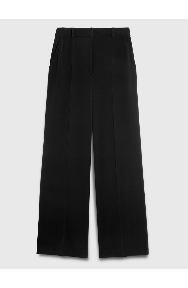 The Fold Adelaide Clever Crepe Wide Leg Trousers, Alternate, color, Black