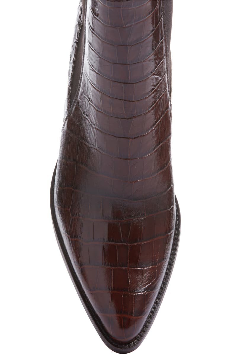 Paul Green Cojo Pointed Toe Chelsea Boot, Alternate, color, Cigar Antic Croco