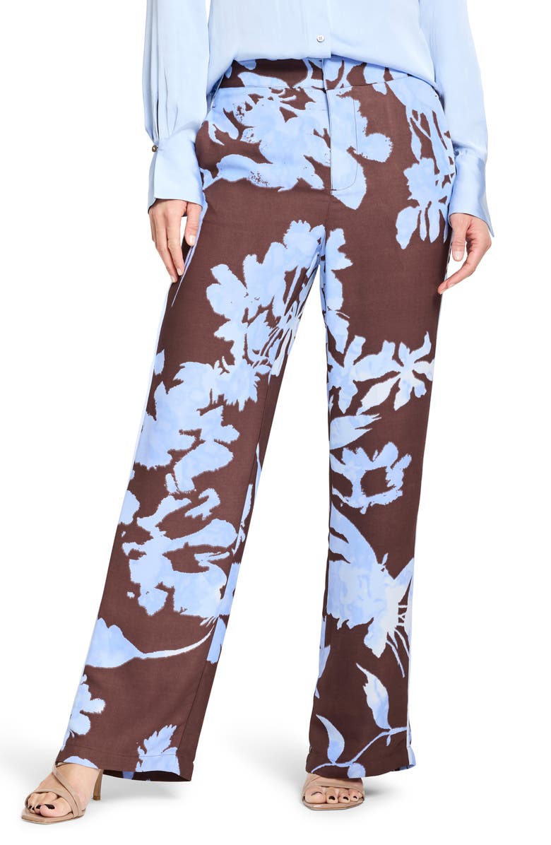 NIC+ZOE Eliot Blossom Wide Leg Pants, Main, color, Brown Multi