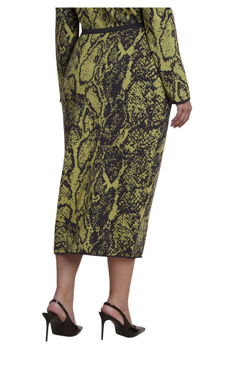 Intarsia Sweater Midi Skirt (plus), Alternate, color, GREEN SNAKE PRINT