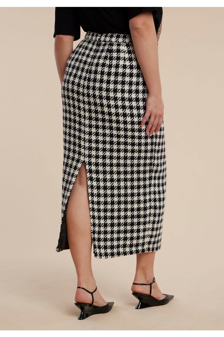 Houndstooth Column Maxi Skirt, Alternate, color, BLACK WHITE HOUNDSTOOTH
