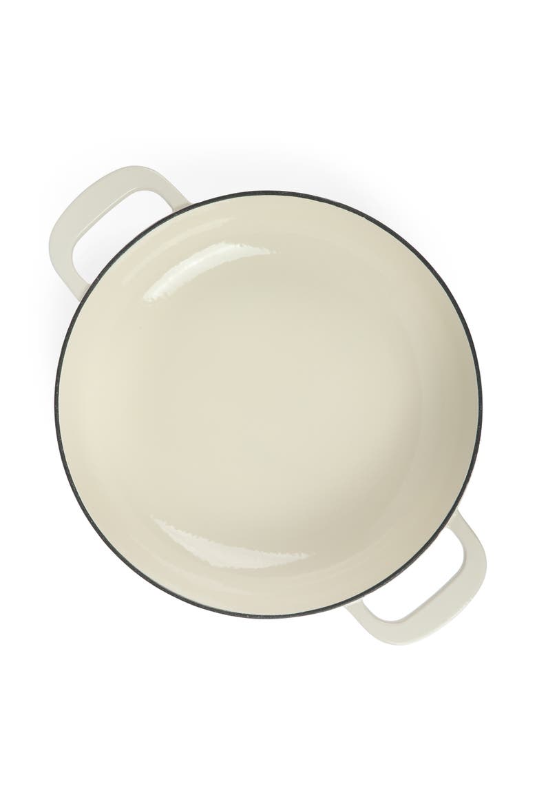 Gatwick 3.5-Quart Enameled Cast Iron Dutch Oven Braiser with Lid, Alternate, color, Linen/Gold