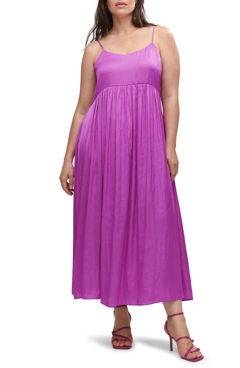 Scoop Neck Satin Dress (Regular & Plus)