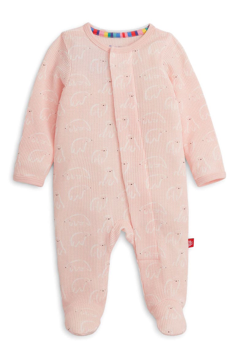 Pink Polaris Waffle Knit Magnetic Closure Footie, Main, color, PINK