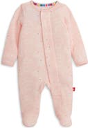 Magnetic Me Pink Polaris Waffle Knit Magnetic Closure Footie