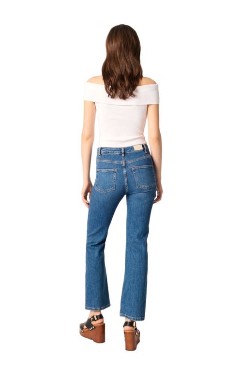 Maje Womens Blanc Bardot-neck Slim-fit Stretch-woven Top In White