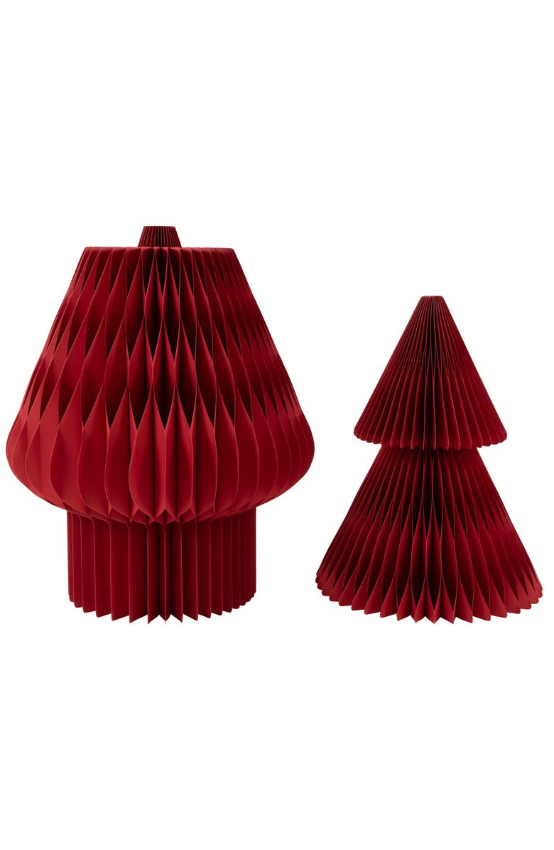 Northlight Tall Foldable Accordion Honeycomb Paper Christmas Tree - 4' - Red, Alternate, color,