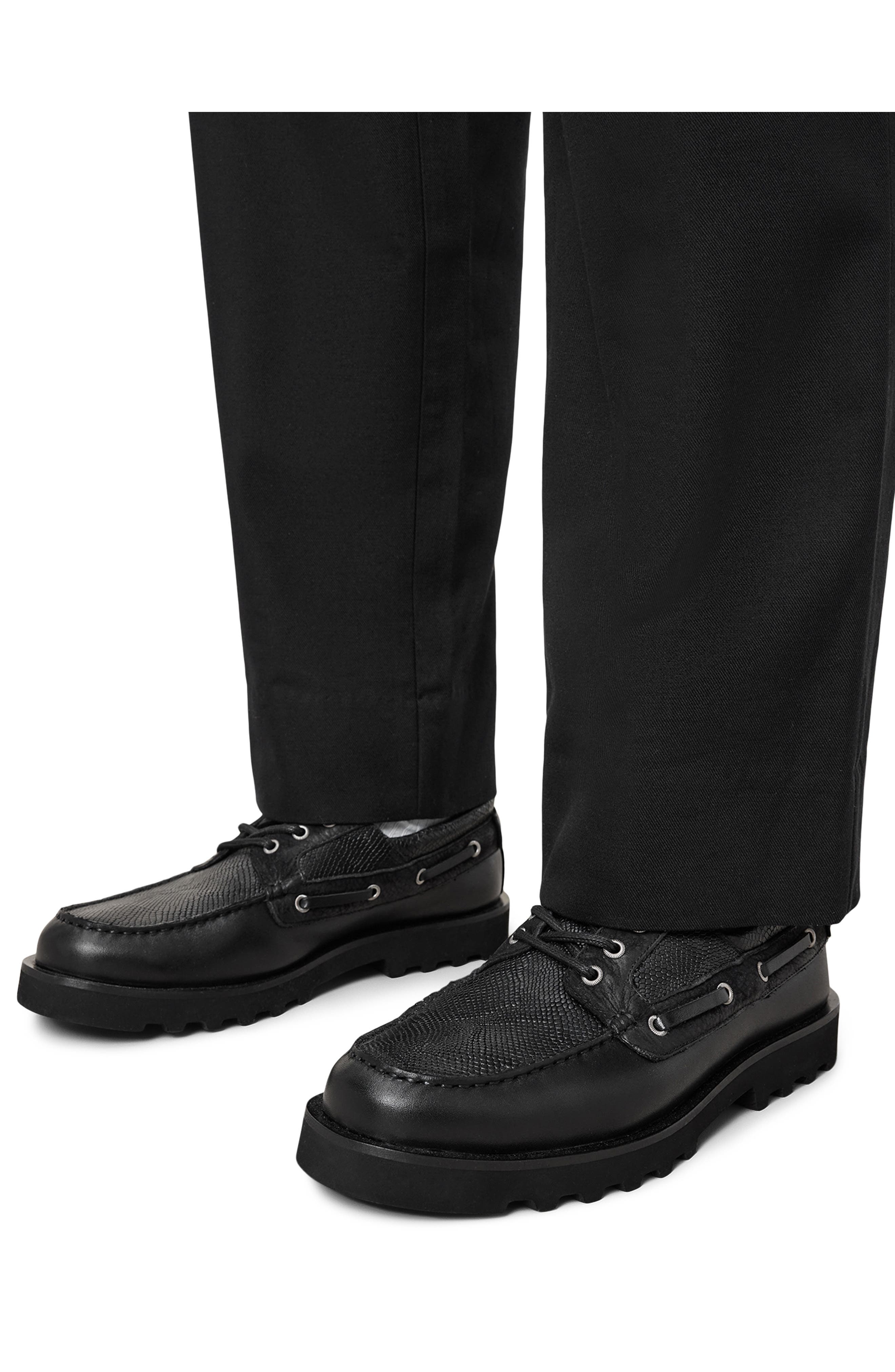 AllSaints Skiff Boat Shoe, Alternate, color, Black