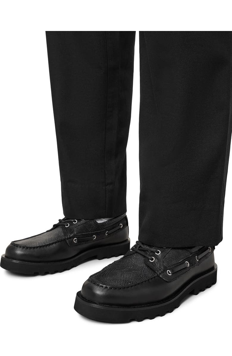 AllSaints Skiff Boat Shoe, Alternate, color, Black