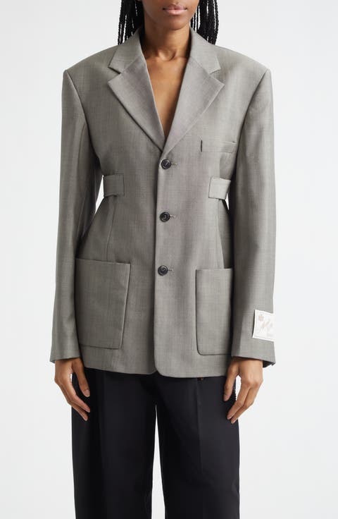 Side Tab Wool & Mohair Blazer