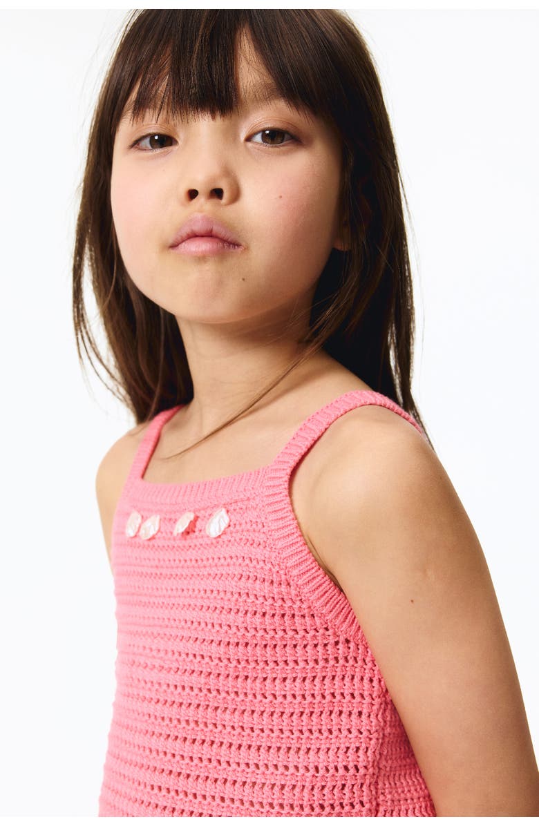 H&M Embellished Knitted Top, Alternate, color, Pink