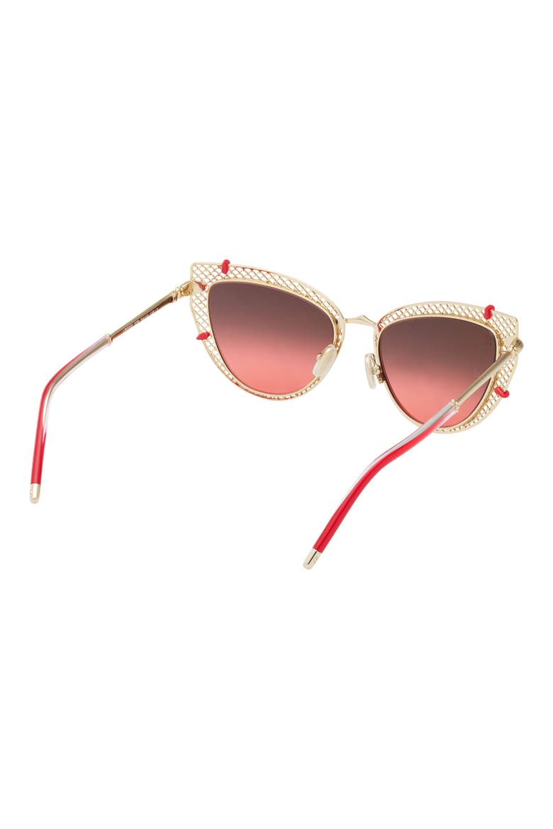 Dolly 54mm Cat Eye Sunglasses, Alternate, color, SHINY PALE GOLD / ZEISS EXCLUSIVE LENS RED GRADIENT