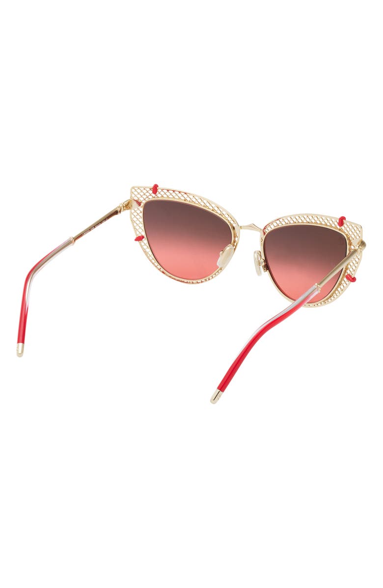 Christian Louboutin Dolly 54mm Cat Eye Sunglasses, Alternate, color, Pale Gold/ Zeiss Lens Red