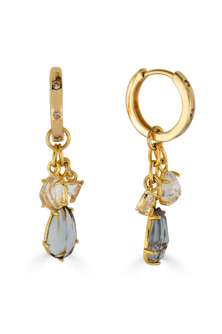Gemstone Charm Huggie Earrings, Main, color, Gold