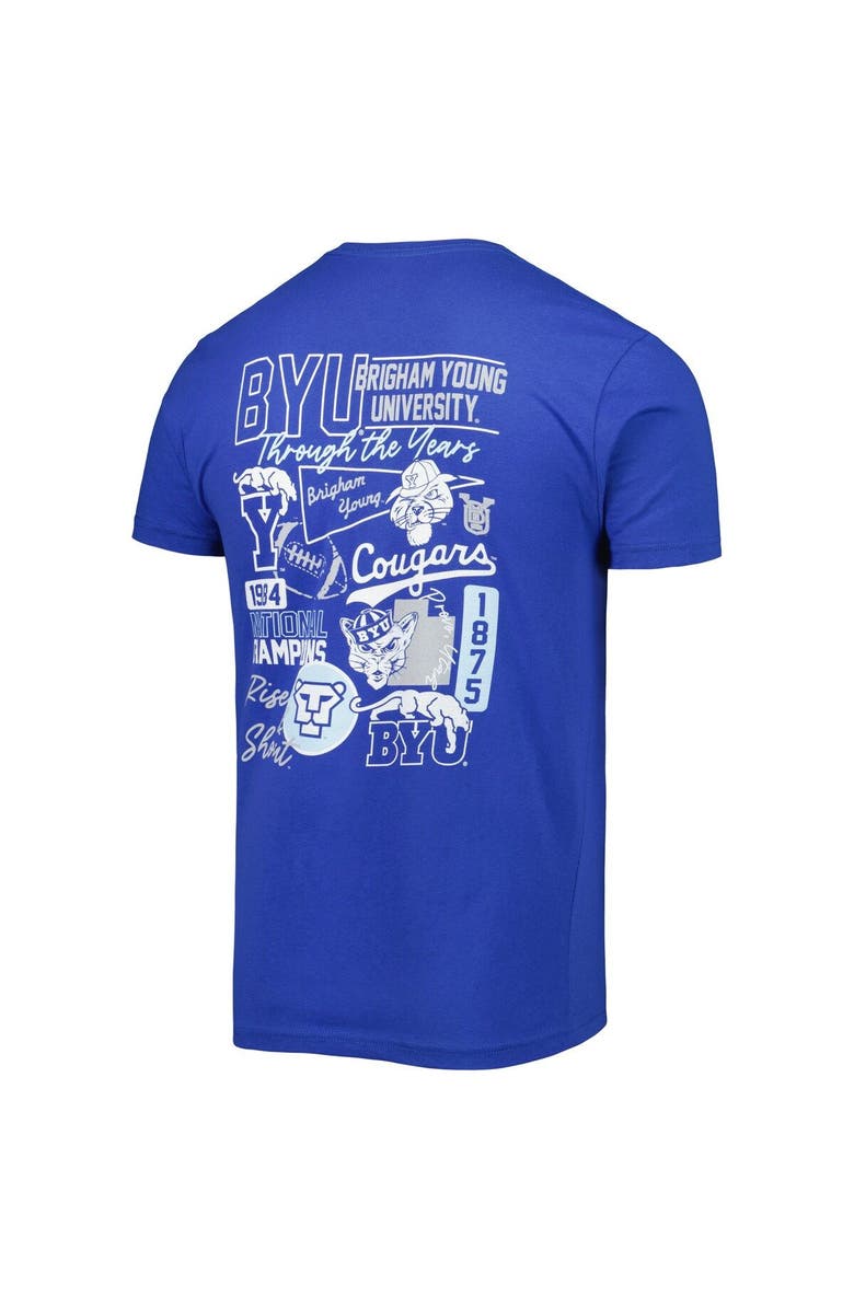 IMAGE ONE Men's Royal BYU Cougars Vintage Through the Years 2-Hit T-Shirt, Alternate, color, 